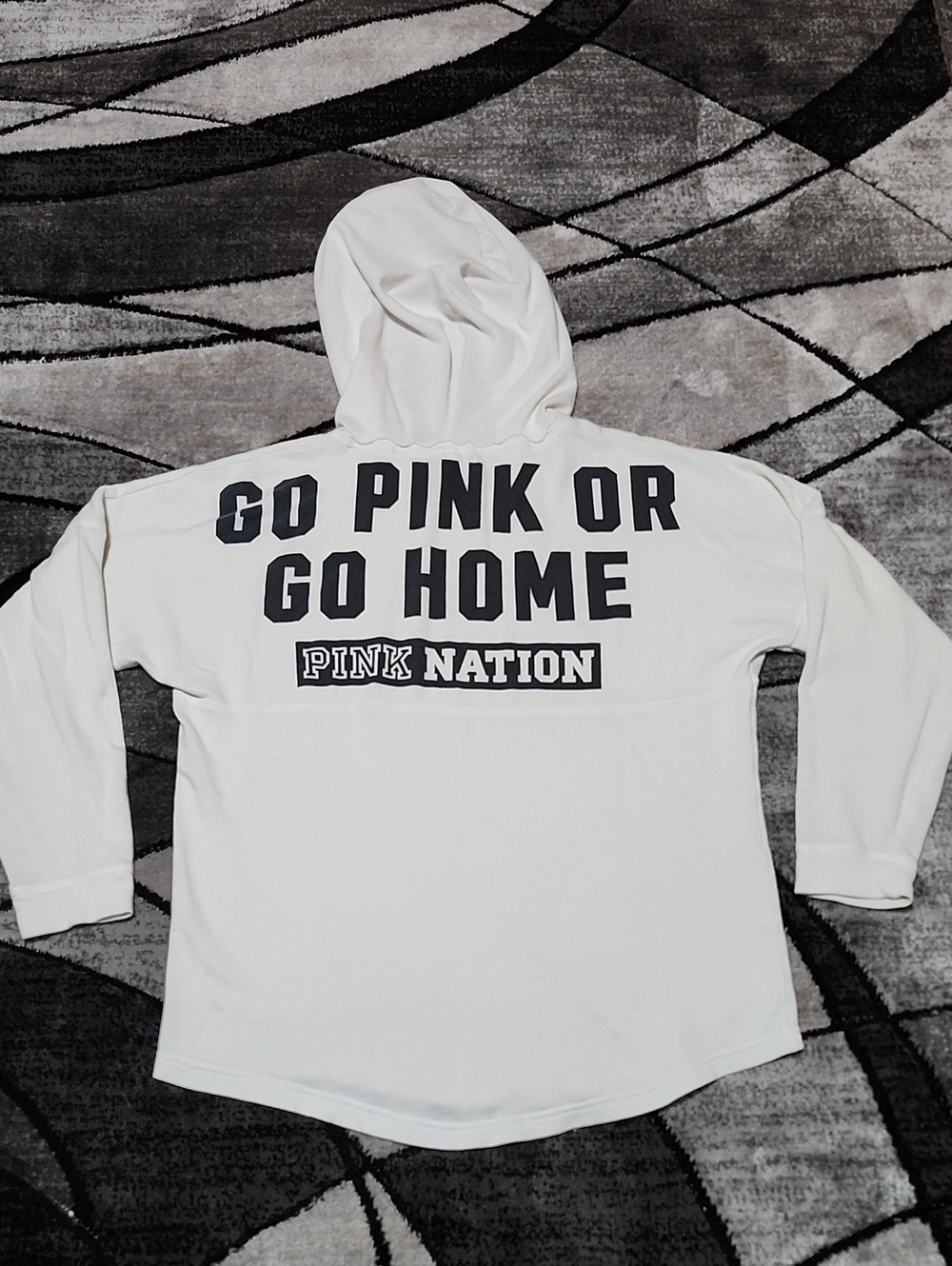 VS PINK 2015 "GO PINK OR GO HOME PINK-NATION CAMPUS VARSITY CREW HOODIE